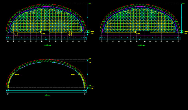 莱西跨度110米，拱高35_7米煤棚网架
