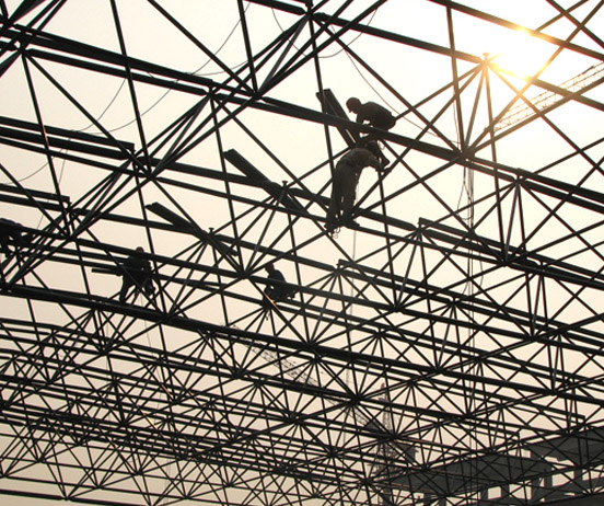 莱西厂房网架安装